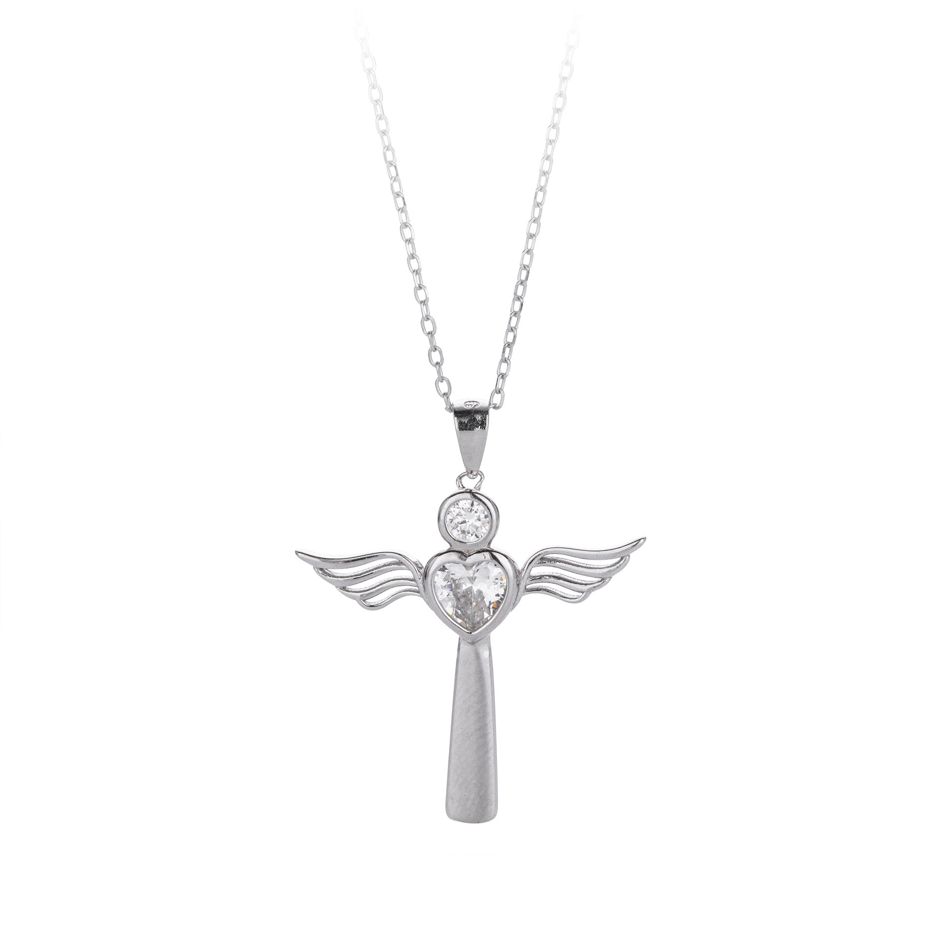 Damen Halskette mit Herz- und Flügeldesign aus 925 Sterling Silber Shop Nory
