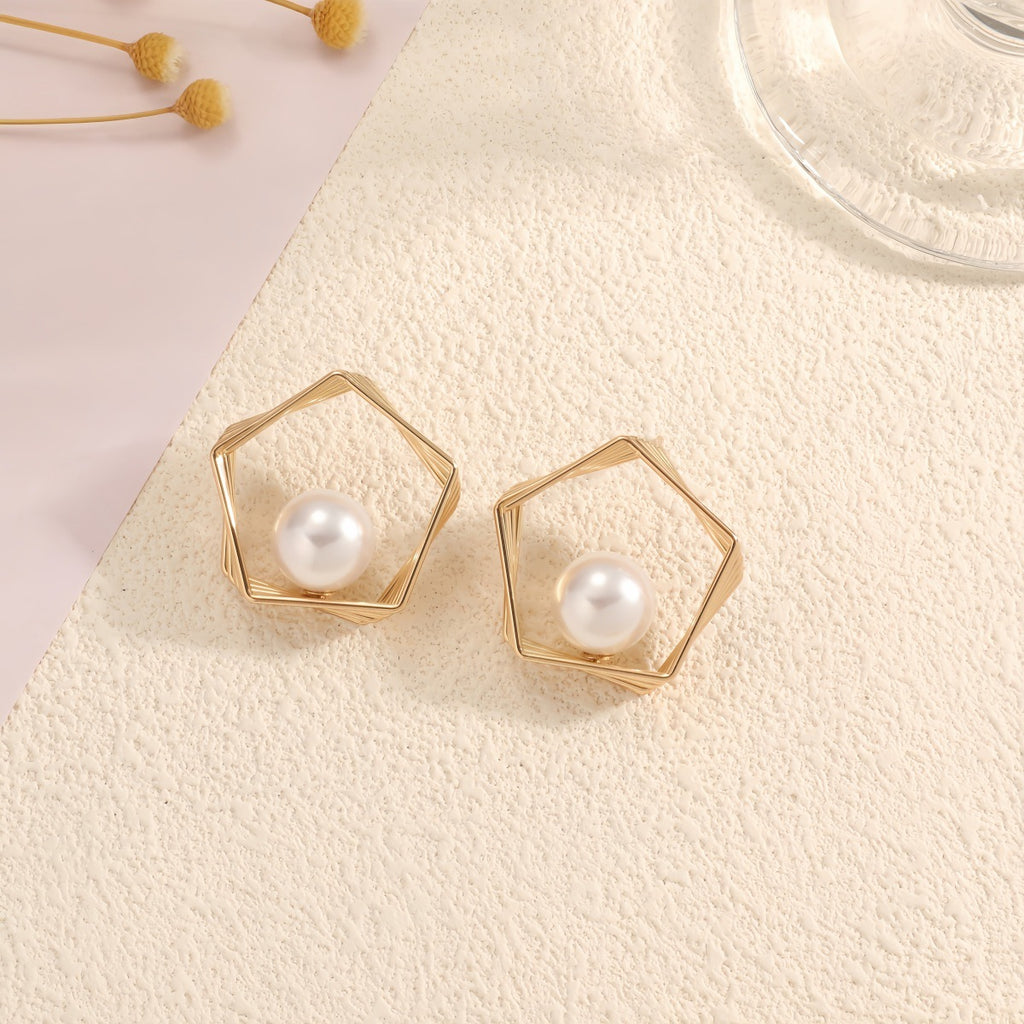 Damen Ohrringe mit eleganter Perlen- und geometrischer Form Shop Nory