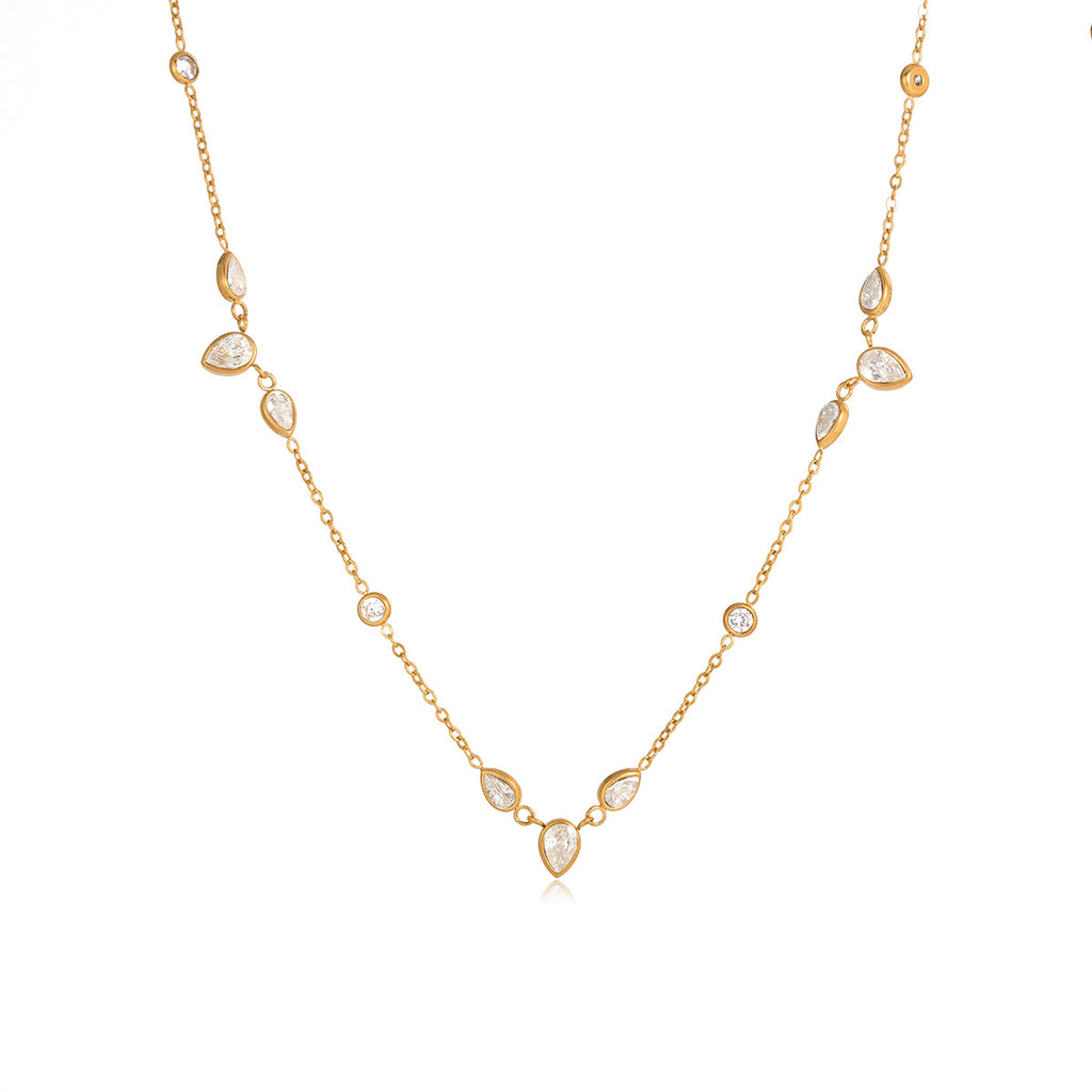 Damen Halskette mit funkelnden Zirkonia und verstellbarem Design Shop Nory