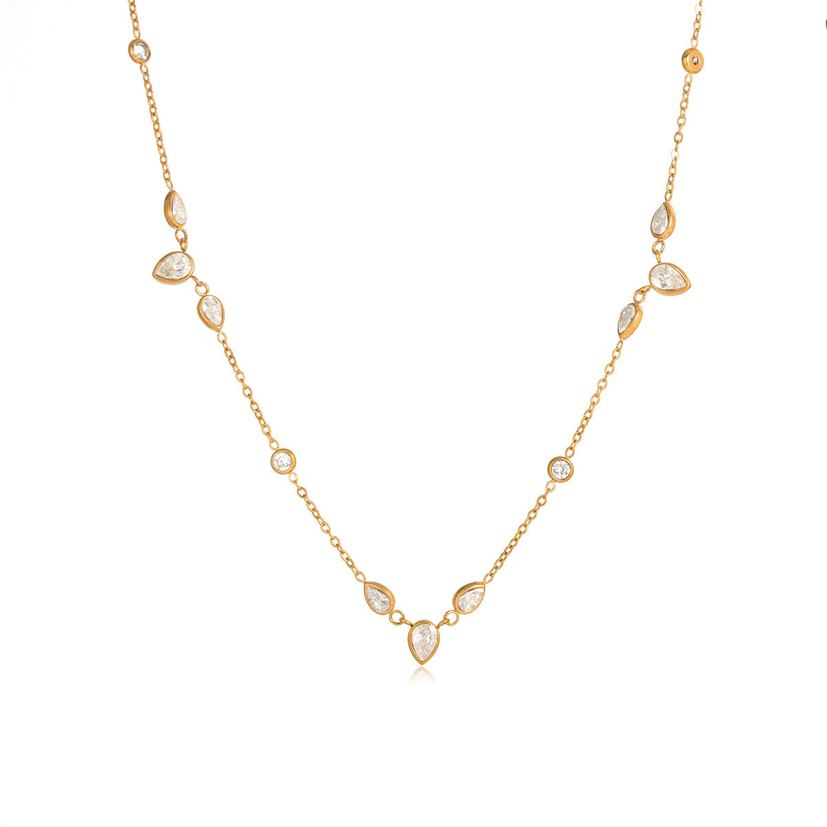 Damen Halskette mit funkelnden Zirkonia und verstellbarem Design Shop Nory
