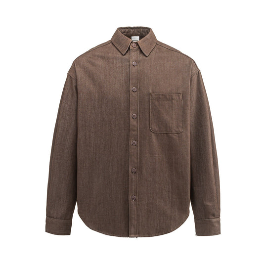 Herren Boxy Hemdjacke aus robustem Twill mit abgerundetem Saum Shop Nory