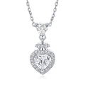 Damen herzförmiger Anhänger mit Zirkonia und eleganter Kettenstruktur Shop Nory
