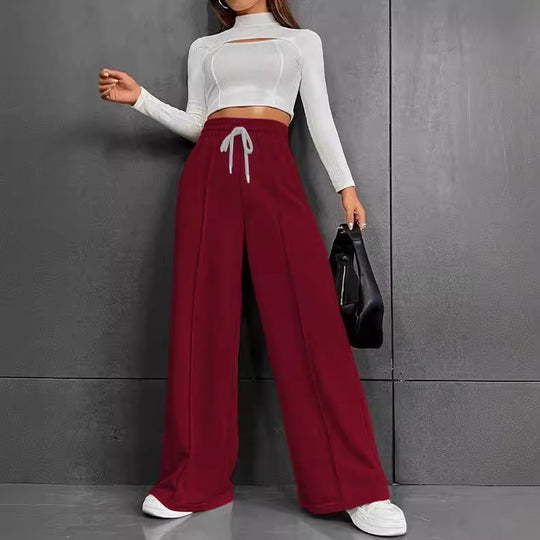 Damen Weite High-Waist Jogginghose mit Bügelfalte Shop Nory