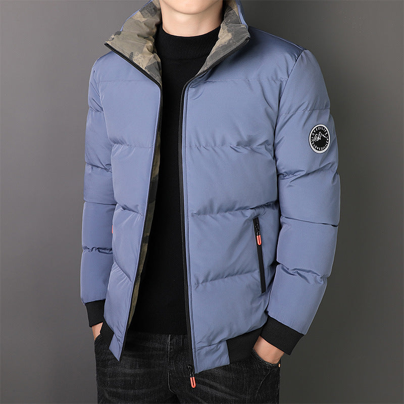 Herren Kurz geschnittene wattierte Steppjacke mit Camouflage-Innenfutter, gerippten Bündchen und Reißverschlusstaschen Shop Nory