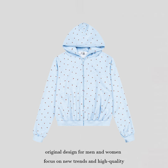Damen Zweiteiliges Lounge-Set mit Kapuzen-Zipjacke und weiter Schlafhose Shop Nory