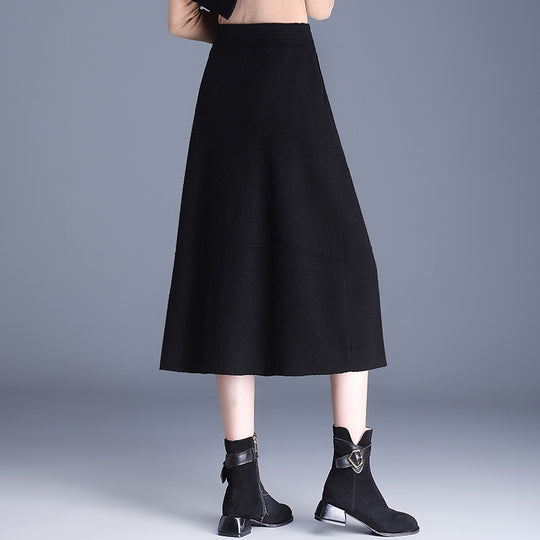 Damen Knielanger Rock mit praktischen Taschen und Knopfdetails Shop Nory