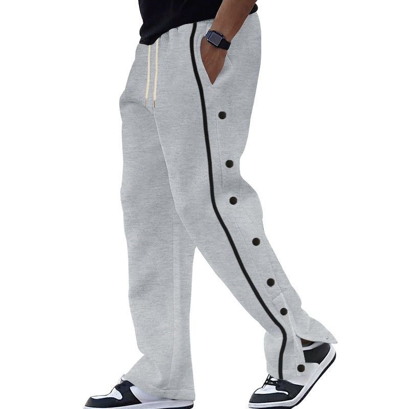 Herren nan Snap-Trackhose mit seitlichen Druckknöpfen, kontrastierendem Seitenstreifen und elastischem Kordelbund Shop Nory