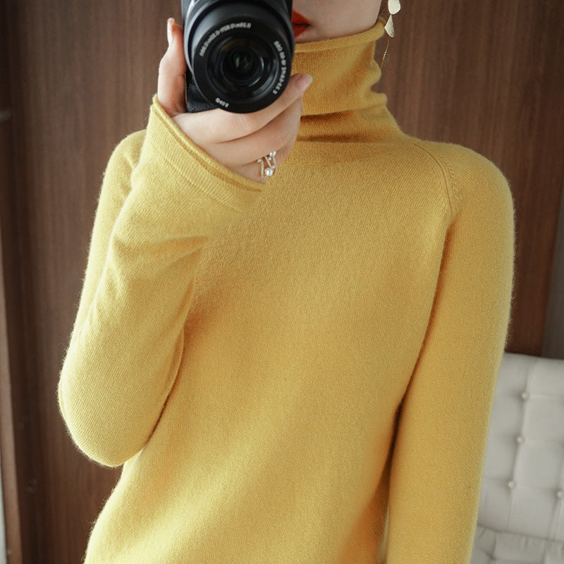 Damen Weicher Rollkragenpullover aus Kaschmir‑Look mit Daumenloch und figurbetonter Silhouette Shop Nory