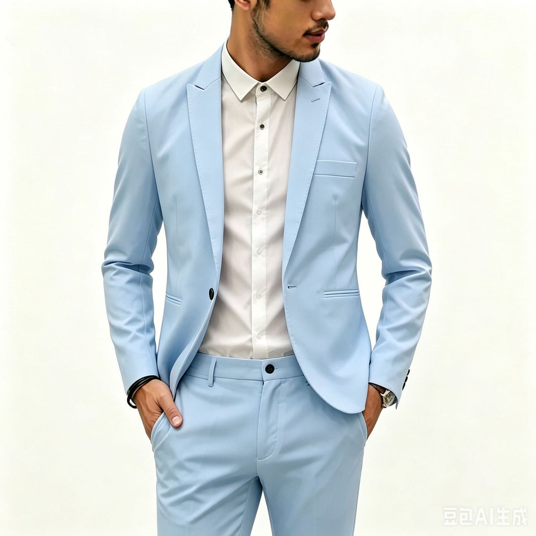 Herren Zweiteiliges Slim‑Fit Anzugset mit schmalem Revers und Stretchgewebe Shop Nory