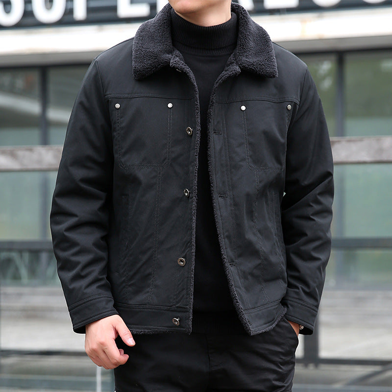 Herren Lässige Jacke mit Teddyfutter Shop Nory