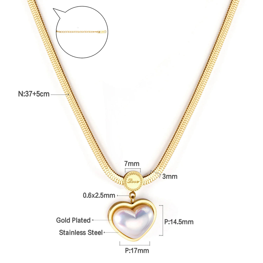 Damen Halskette mit herzförmigem Anhänger aus hochwertigem Edelstahl und luxuriöser Goldbeschichtung Shop Nory