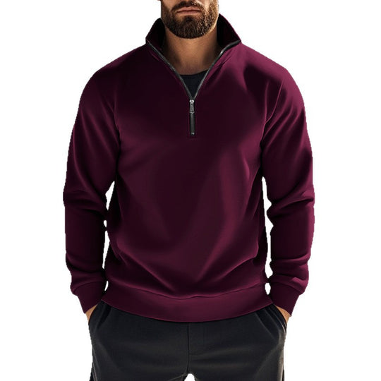Herren nan komfortables Halbzip-Sweatshirt mit Stehkragen, leicht angerauter Innenseite und geripptem Saum Shop Nory
