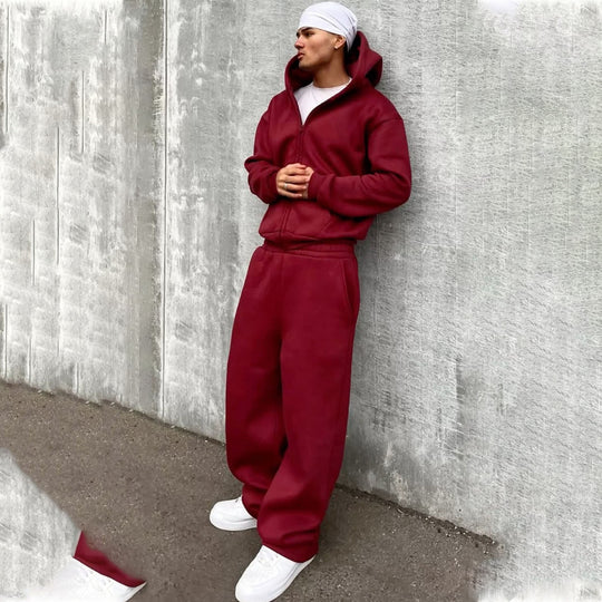 Herren nan Oversize Zip-Hoodie und Relaxed Sweatpants Set Shop Nory