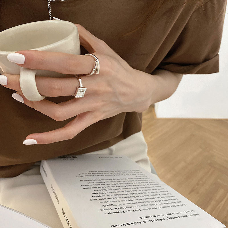 Damen Offener Ring mit modernem geschwungenem Design Shop Nory