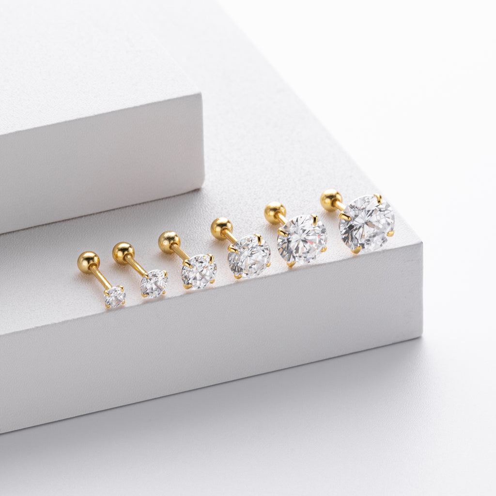 Damen Ohrstecker mit funkelndem Zirkon und hochwertigem 925 Sterling Silber Shop Nory