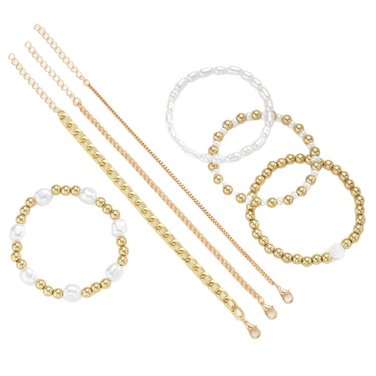 Damen Armband-Set mit eleganten und geflochtenen Perlen sowie glänzenden Akzenten Shop Nory