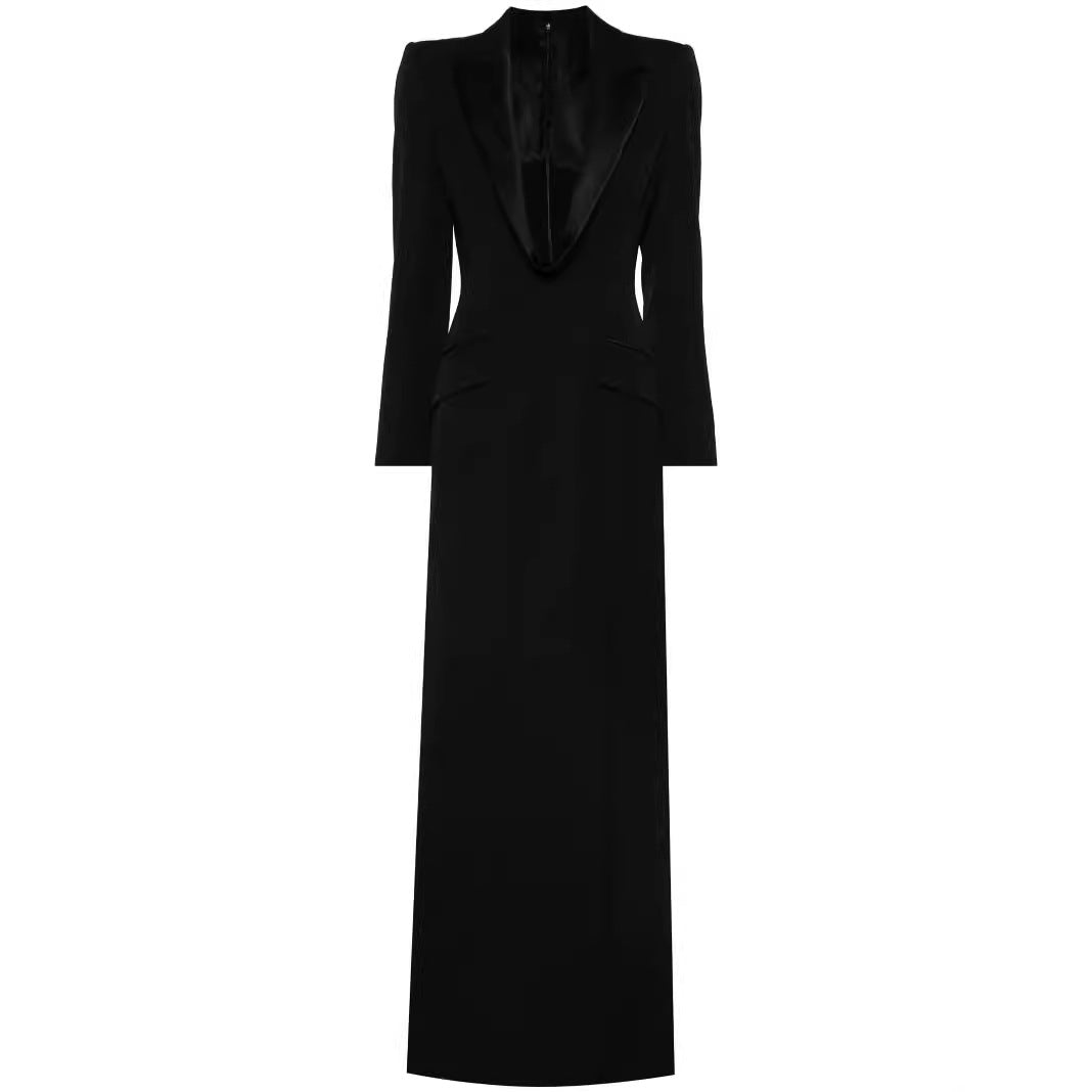 Damen Tailliertes Abend-Maxikleid im Smoking-Blazer-Stil Shop Nory