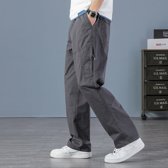 Herren Weite Utility-Cargohose mit geradem Bein, Mehrfachtaschen & lockerer Passform Shop Nory