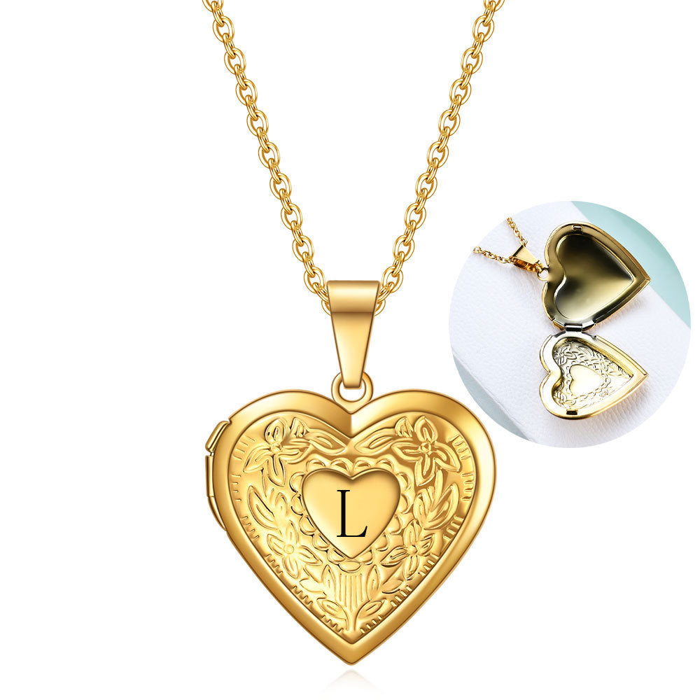 Damen Herz Anhänger Halskette mit personalisierbarem Charm Shop Nory