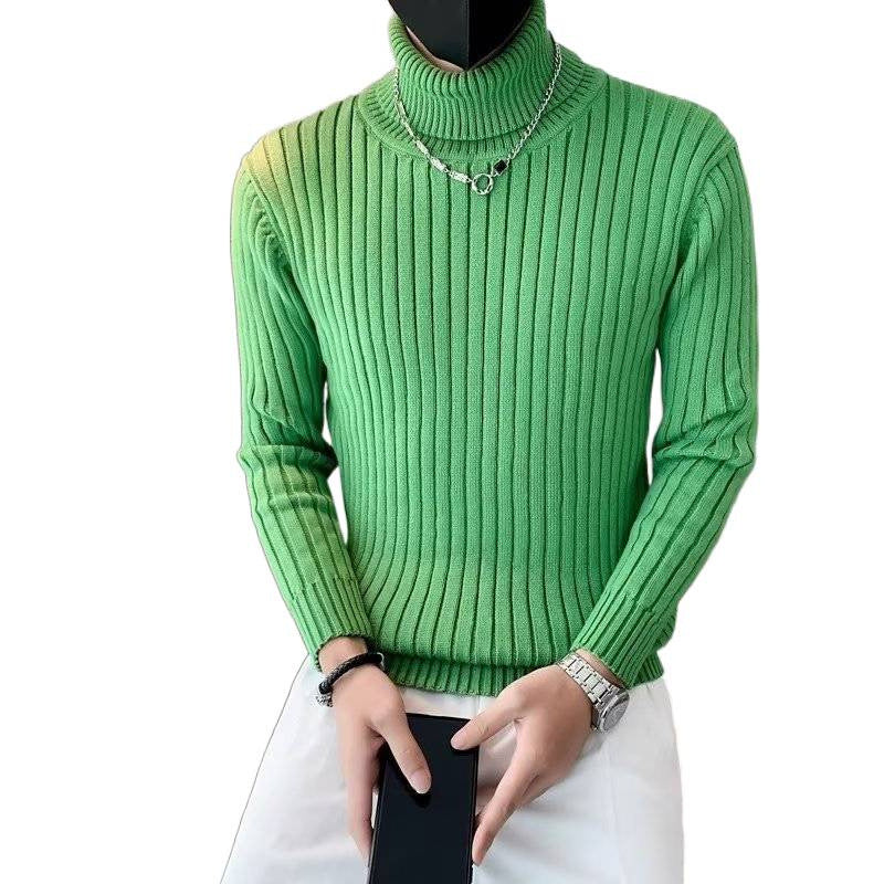 Herren Enganliegender Gerippter Rollkragenpullover aus Feinstrick Shop Nory