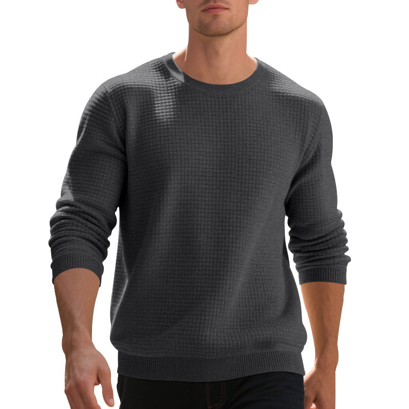 Herren nan Feinstrukturierter Strickpullover mit Waffelstruktur und Rundhalsausschnitt Shop Nory