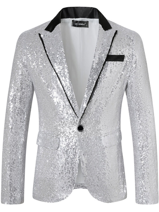 Herren Glamouröser Paillettenblazer