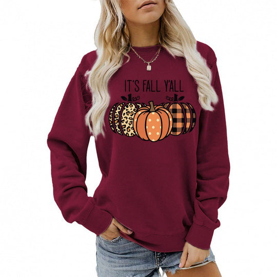 Damen Sweatshirt mit verspieltem Herbstmotiv und bequemer Passform Shopnory