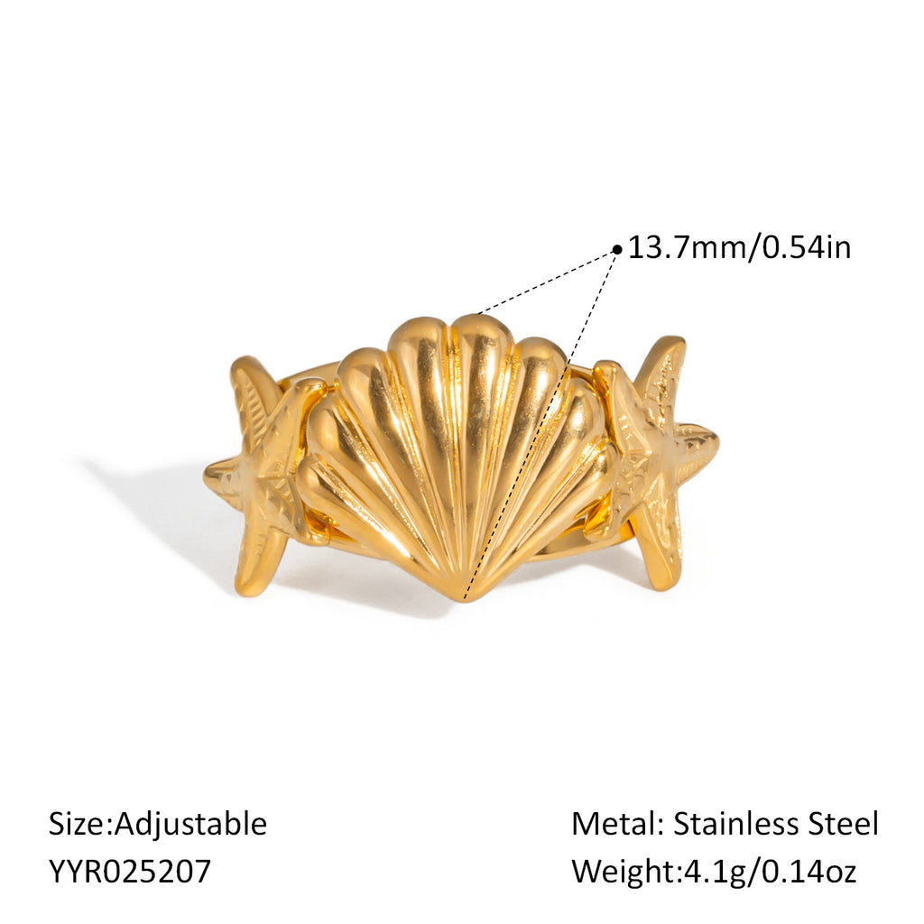 Damen Verstellbarer Sternenhaut Ring mit Edelstahlverarbeitung Shop Nory
