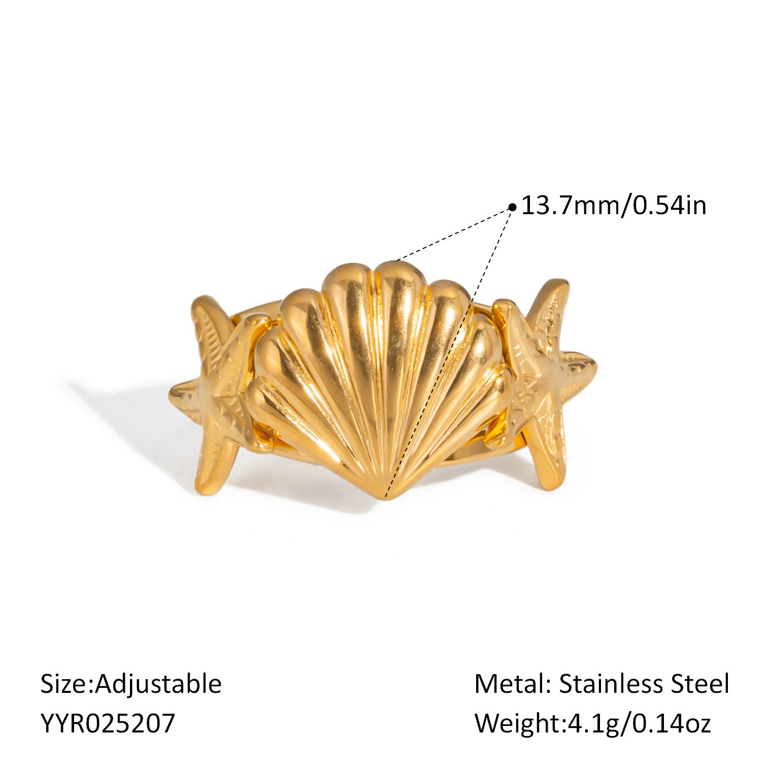 Damen Verstellbarer Sternenhaut Ring mit Edelstahlverarbeitung Shop Nory