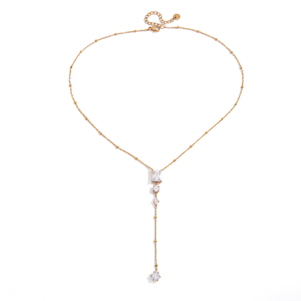 Damen Kette mit funkelnden Zirkonia-Elementen Shop Nory