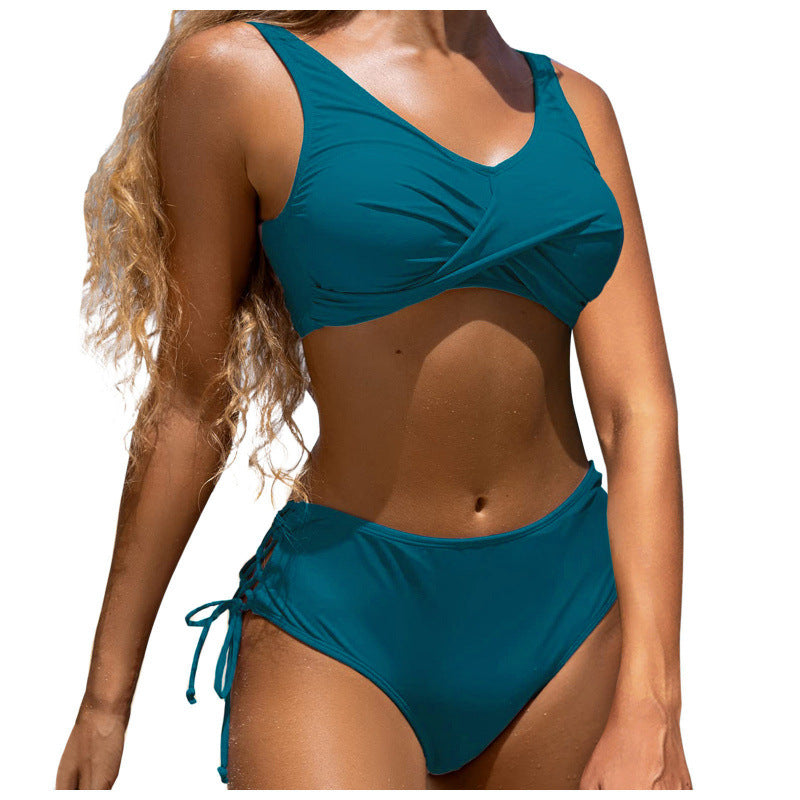 Damen Hochgeschnittener Bikini mit raffiniertem Wickeldetail