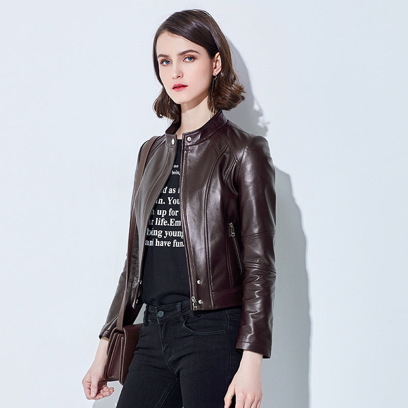 Damen Trendige Bikerjacke aus hochwertigem Leder Shop Nory