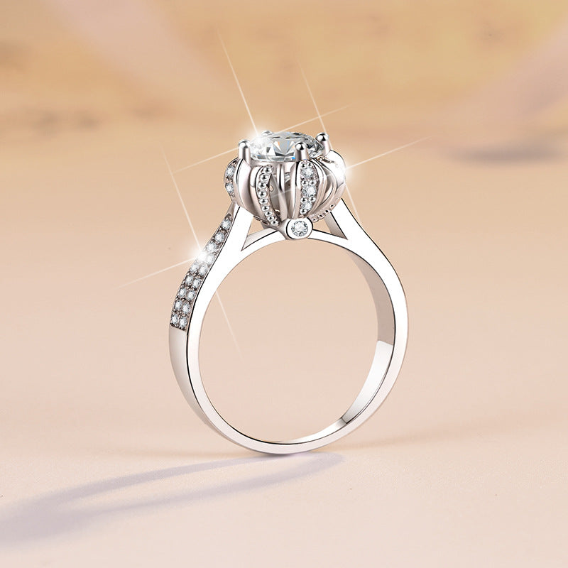 Damen Eleganter Verlobungsring mit kunstvollem Zirkonia-Besatz Shop Nory