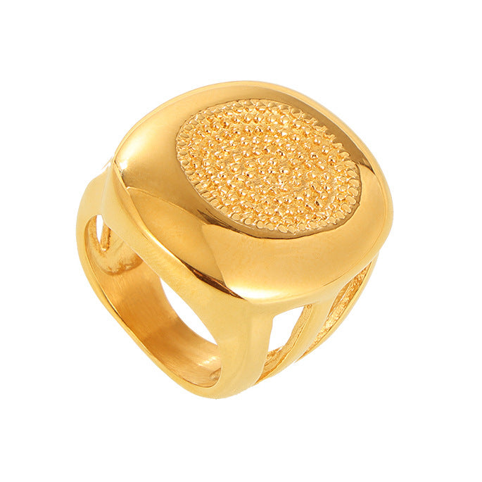 Damen Titanstahlring mit luxuriösem Goldfinish und strukturiertem Design Shop Nory
