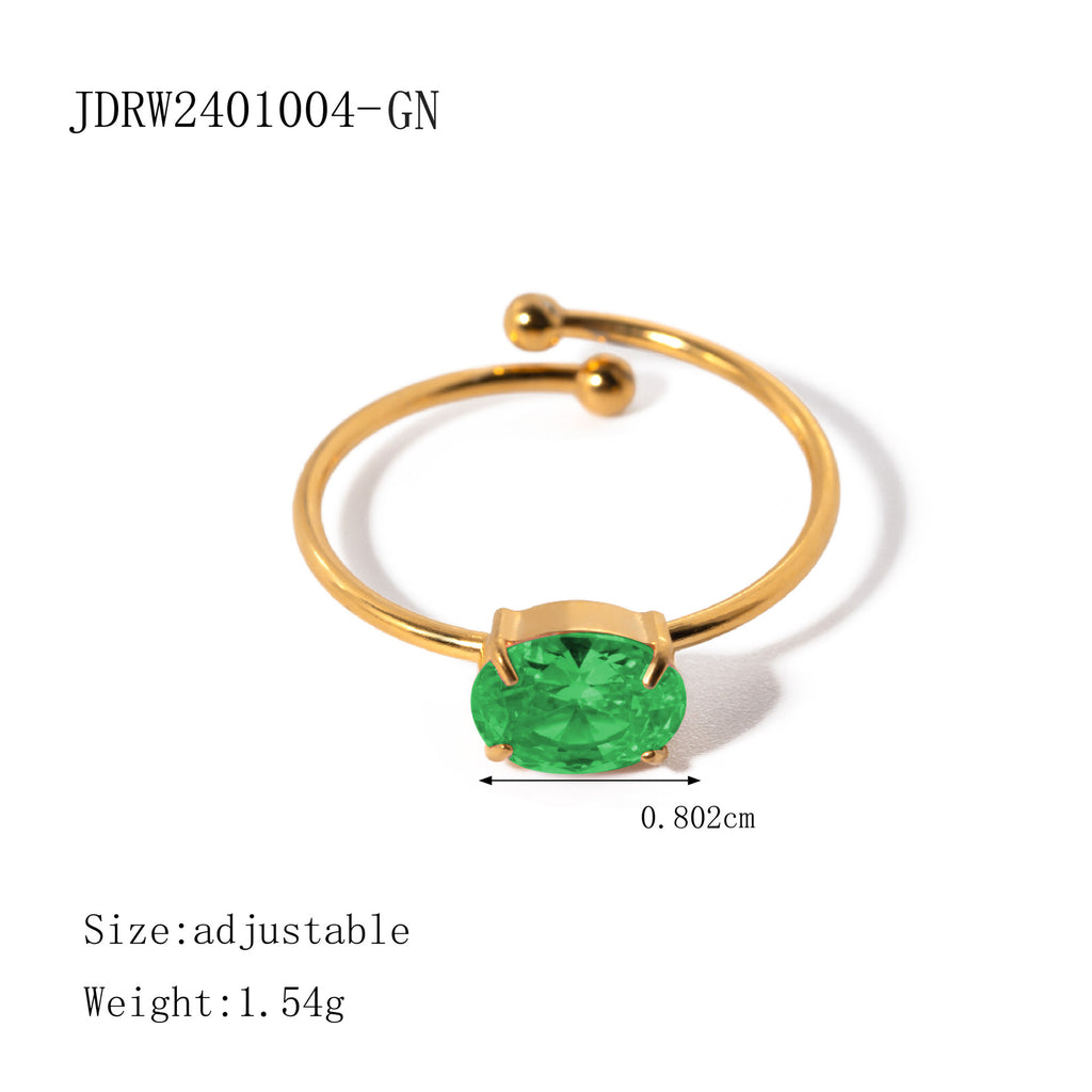 Damen Offener Ring mit farblich akzentuiertem Zirkonia Shop Nory