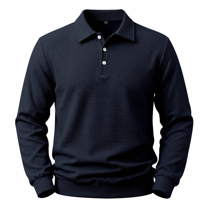 Herren Langarm-Polo aus Waffelpiqué mit Stretchkomfort Shop Nory