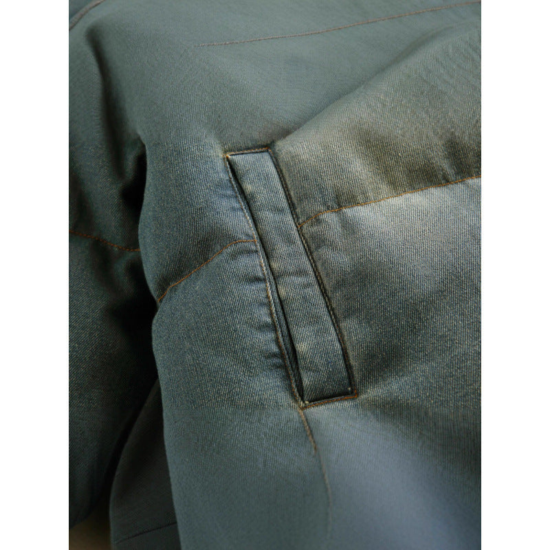 Unisex Kurze Oversize-Steppjacke mit Stehkragen, Kordelzug und elastischen Ärmelbündchen Shop Nory