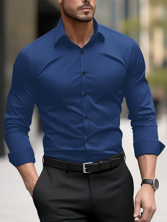 Herren Slim-Fit Langarmhemd mit modernem Schnitt und eleganten Akzenten