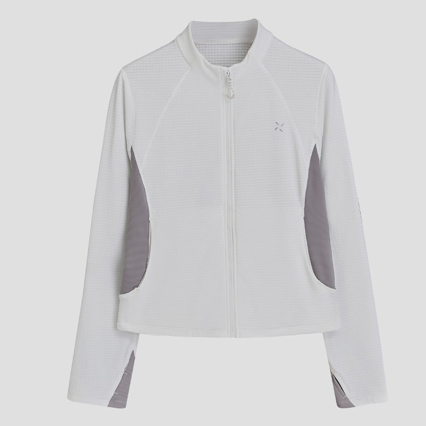 Damen Atmungsaktive Sportjacke mit Stehkragen, Raglanärmeln und Stretch-Einsätzen Shop Nory