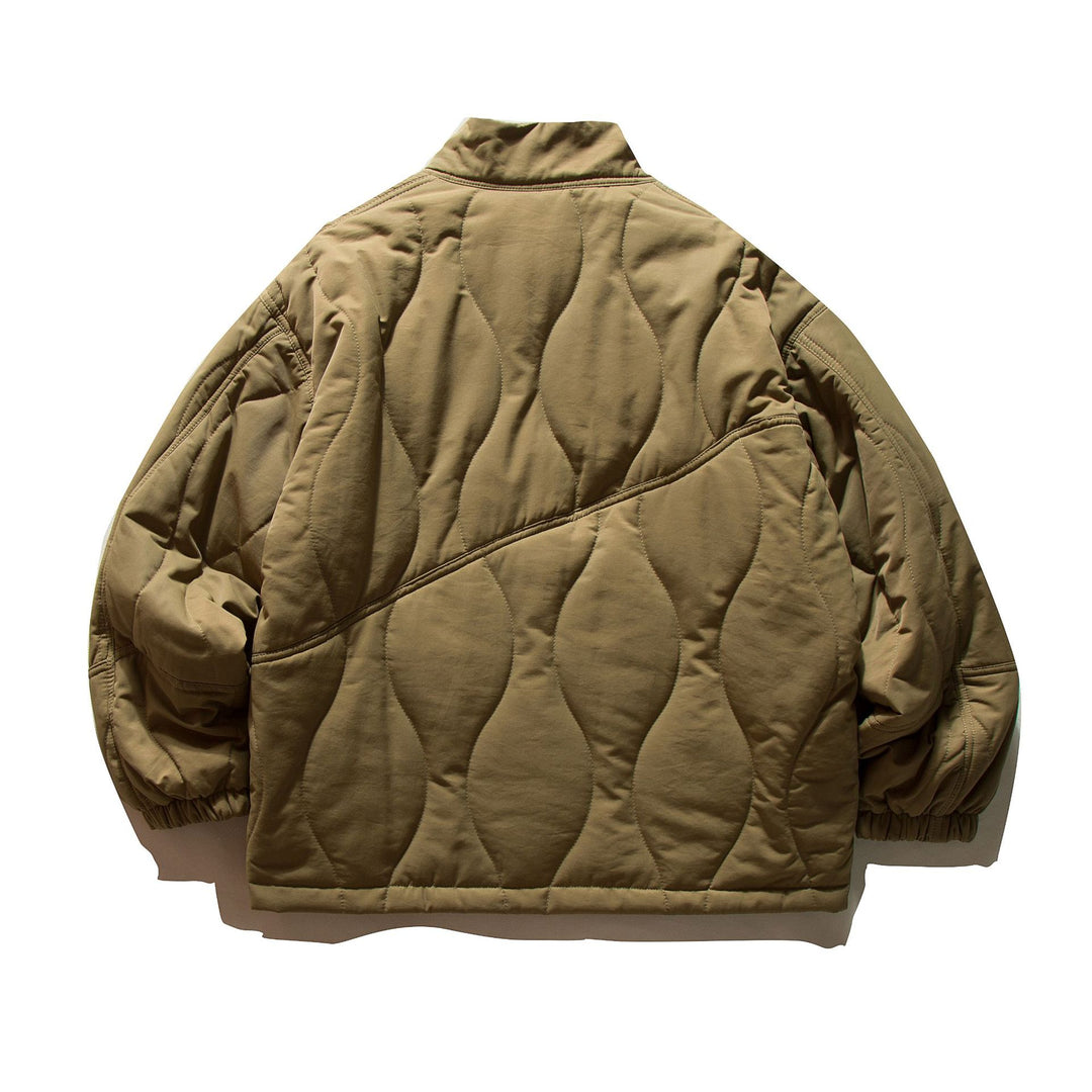 Herren Kurz geschnittene gesteppte Field‑Blousonjacke mit Wellensteppung, Stehkragen und Pattentaschen Shop Nory