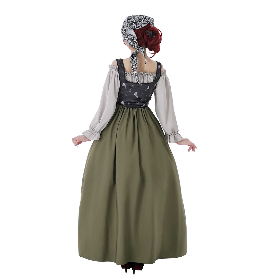 Damen nan Renaissance-inspiriertes Maxikleid mit Schnürkorsett und Carmenärmeln Shop Nory