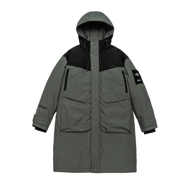 Herren Langer Thermo-Parka mit Kapuze und Verstärkten Schultern Shop Nory