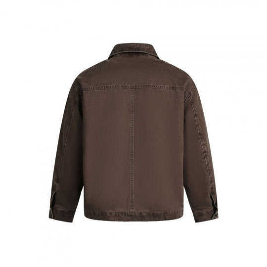 Herren Oversized Canvas-Jacke mit Hemdkragen, Raglannähten und durchgehendem Reißverschluss Shop Nory