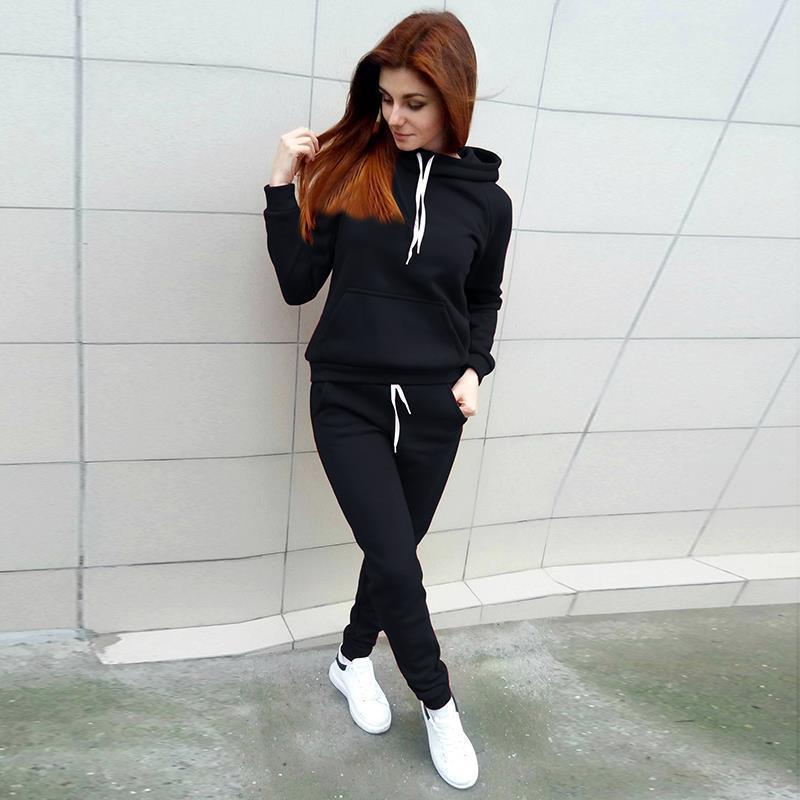 Damen Hausanzug-Set aus weichem Fleece mit Kapuzenpullover und Jogginghose Shop Nory
