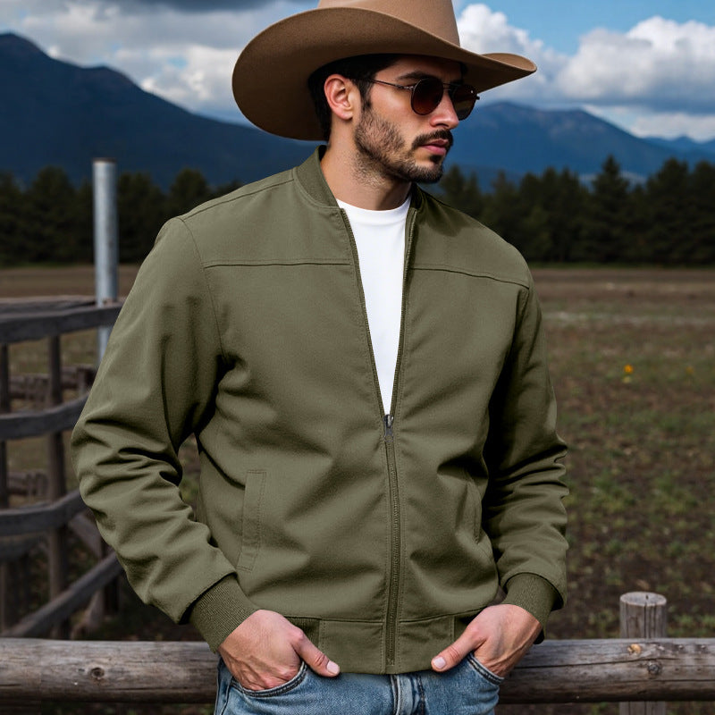 Herren Leichte Bomberjacke mit Reißverschluss, Rippbündchen & minimalistischer Nahtstruktur Shop Nory