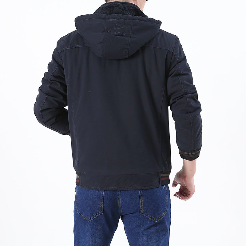 Herren Leichtgewichtige Utility-Bomberjacke mit Teddyfutter und Kapuze Shop Nory