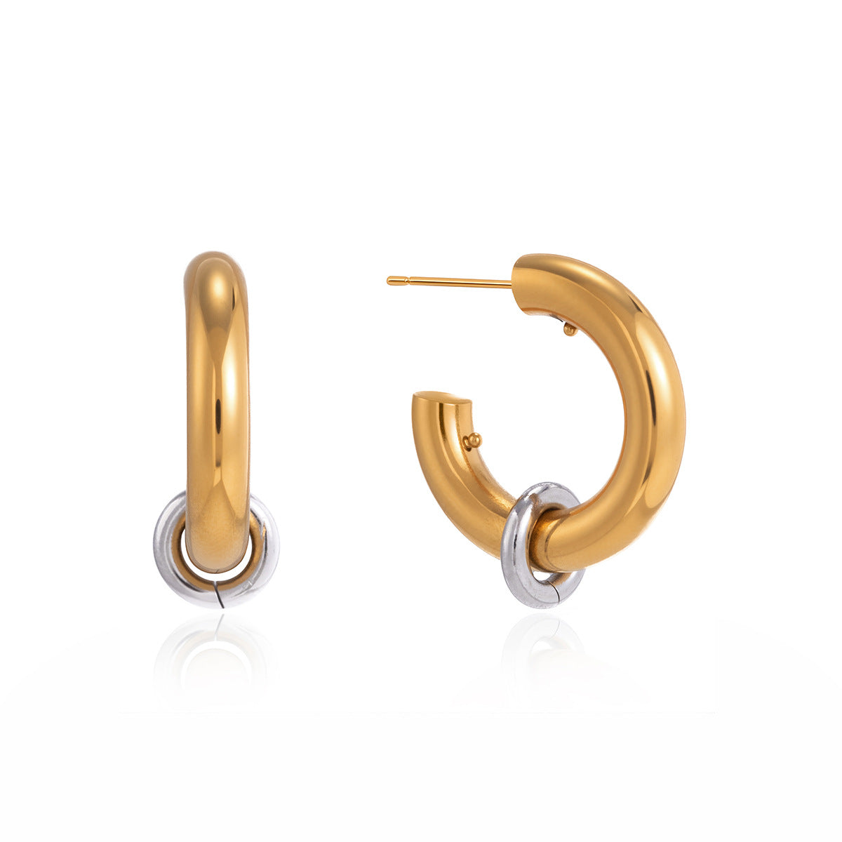 Damen Creolen Ohrstecker aus hypoallergenem Edelstahl mit elegantem Design Shop Nory