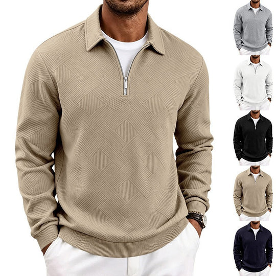 Herren Halbzip-Pullover mit geometrischer Waffelstruktur Shop Nory