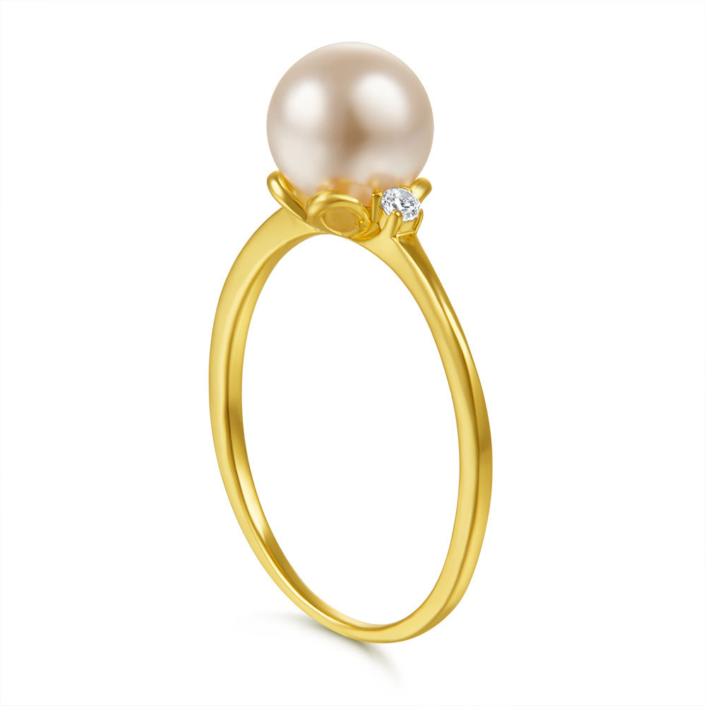 Damenring mit einer Perle und funkelnden Zirkonia Shop Nory