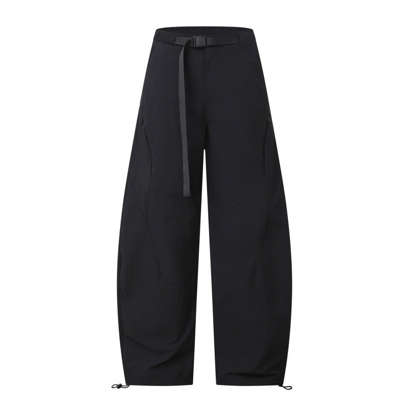 Damen Weite Cargo-Hose mit Tunnelzugbund, integriertem Webgürtel und verstellbaren Kordelabschlüssen Shop Nory